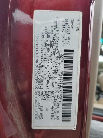 5TBRT34123S356785 - 2003 TOYOTA TUNDRA ACCESS CAB SR5 BURGUNDY photo 12