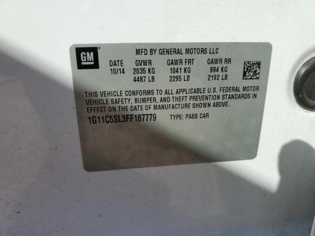 1G11C5SL3FF187779 - 2015 CHEVROLET MALIBU 1LT WHITE photo 12