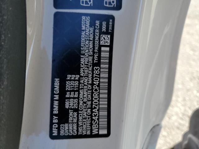 WBS43AZ00RCP40783 - 2024 BMW M4 COMPETITION WHITE photo 13