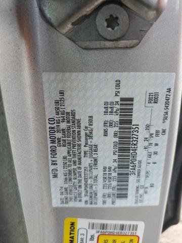 3FA6P0HD4ER327351 - 2014 FORD FUSION SE SILVER photo 13