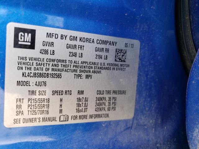 KL4CJBSB6DB192565 - 2013 BUICK ENCORE CONVENIENCE 蓝色 照片 13