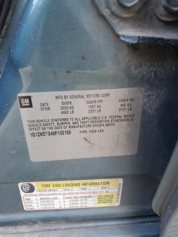 1G1ZK57B49F102166 - 2009 CHEVROLET MALIBU LTZ ტურკოუსი ფოტო 12