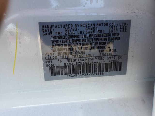 3N1AB8BVXRY224856 - 2024 NISSAN SENTRA S WHITE photo 13