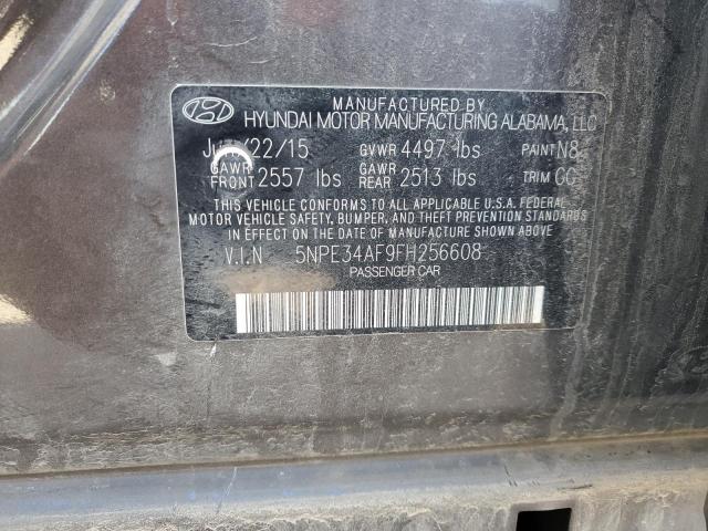 5NPE34AF9FH256608 - 2015 HYUNDAI SONATA SPORT GRAY photo 12