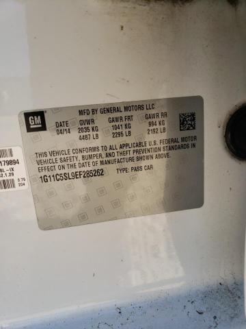 1G11C5SL9EF285262 - 2014 CHEVROLET MALIBU 1LT WHITE photo 12