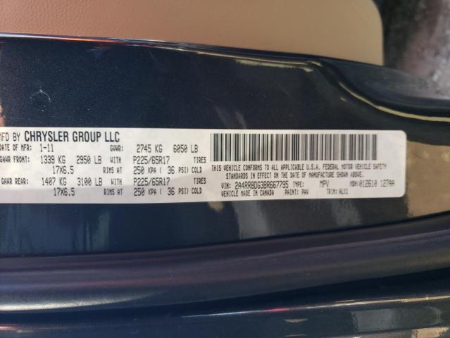 2A4RR8DG3BR667795 - 2011 CHRYSLER TOWN & COU TOURING L BLACK photo 13