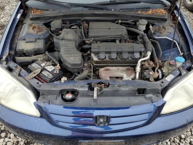 1HGES16653L023828 - 2003 HONDA CIVIC LX BLUE photo 11