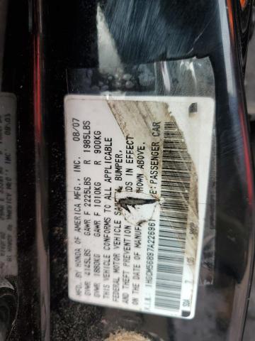 1HGCM56897A226961 - 2007 HONDA ACCORD EX BLACK photo 12