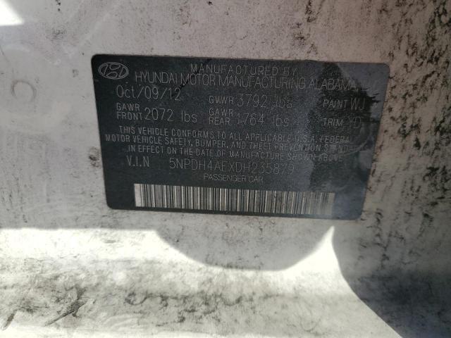 5NPDH4AEXDH235879 - 2013 HYUNDAI ELANTRA GLS WHITE photo 12