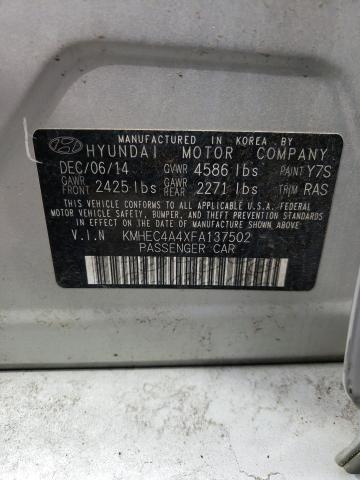 KMHEC4A4XFA137502 - 2015 HYUNDAI SONATA HYBRID SILVER photo 12