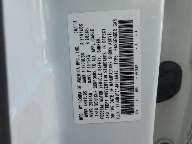 19UUB1F31JA006647 - 2018 ACURA TLX WHITE photo 12