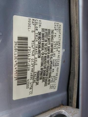 3N1BC13E49L499739 - 2009 NISSAN VERSA S BLUE photo 12