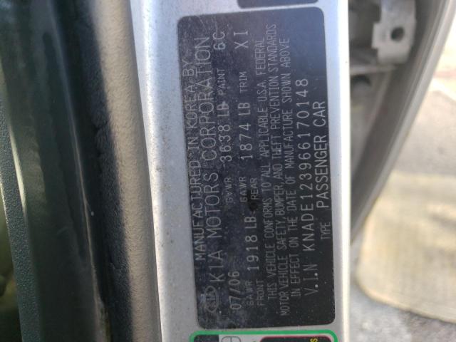 KNADE123966170148 - 2006 KIA RIO SILVER photo 12