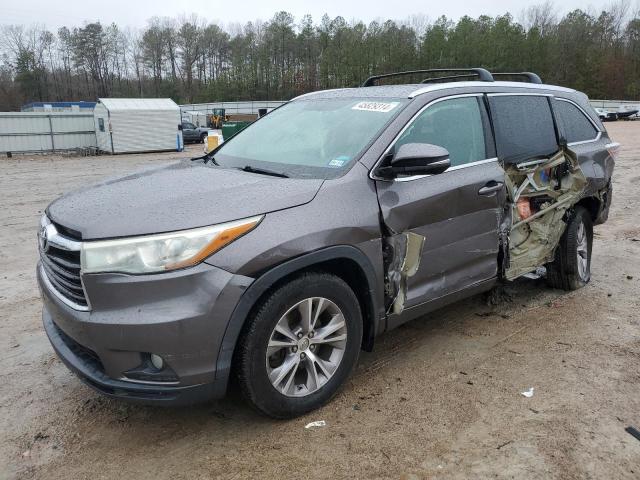 5TDJKRFH9FS144748 - 2015 TOYOTA HIGHLANDER XLE CHARCOAL photo 1