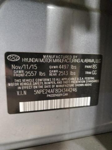 5NPE24AF8GH344246 - 2016 HYUNDAI SONATA SE SILVER photo 12