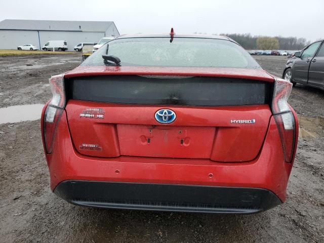 JTDKBRFU4H3570322 - 2017 TOYOTA PRIUS RED photo 6