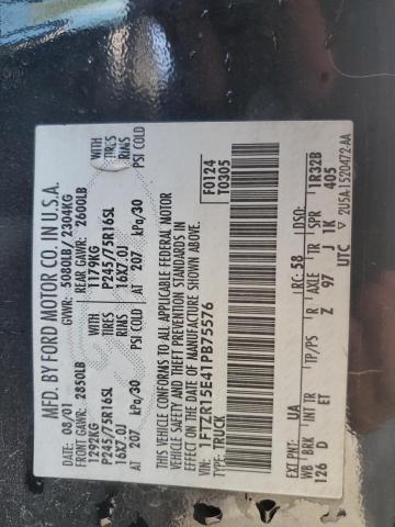 1FTZR15E41PB75576 - 2001 FORD RANGER SUPER CAB BLACK photo 12