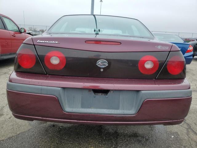 2G1WF52E549402485 - 2004 CHEVROLET IMPALA MAROON photo 6