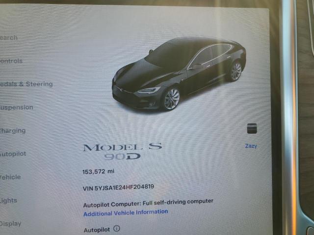 5YJSA1E24HF204819 - 2017 TESLA MODEL S BLACK photo 9