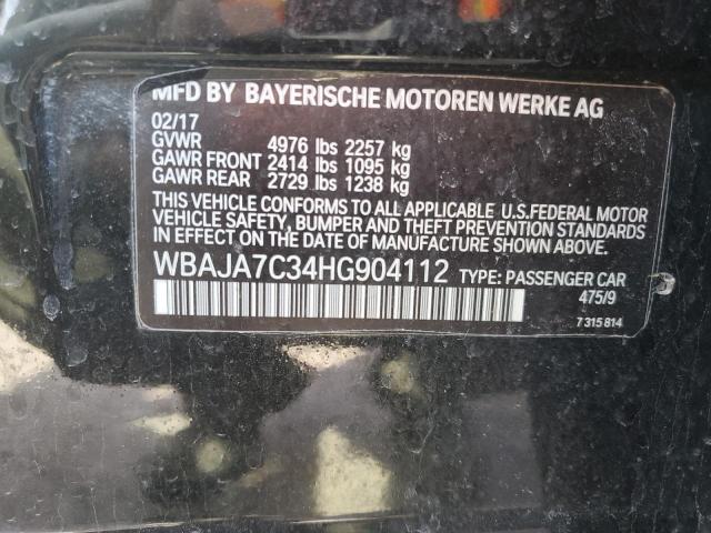 WBAJA7C34HG904112 - 2017 BMW 530 XI BLACK photo 12