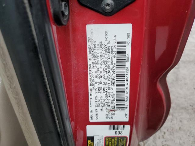 5TEUU42N48Z502236 - 2008 TOYOTA TACOMA ACCESS CAB Қызыл фото 12