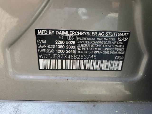 WDBUF87X48B283745 - 2008 MERCEDES-BENZ E 350 4MATIC SILVER photo 12