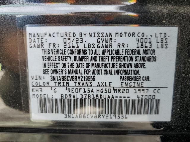 3N1AB8CV8RY219556 - 2024 NISSAN SENTRA SV BLACK photo 12