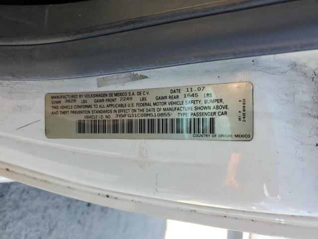 3VWFG31C08M510855 - 2008 VOLKSWAGEN NEW BEETLE TRIPLE WHITE WHITE photo 12