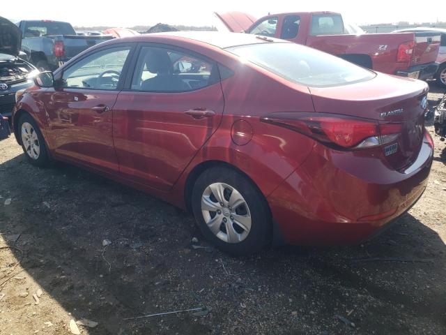 5NPDH4AE5GH668952 - 2016 HYUNDAI ELANTRA SE RED photo 2