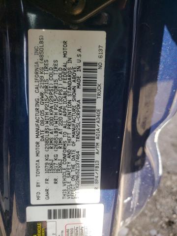 5TETX22N65Z137464 - 2005 TOYOTA TACOMA ACCESS CAB Көк фото 12