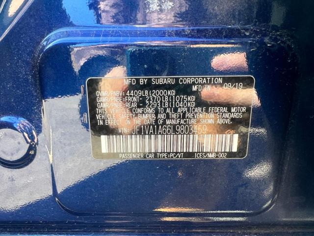 JF1VA1A66L9803459 - 2020 SUBARU WRX BLUE photo 10