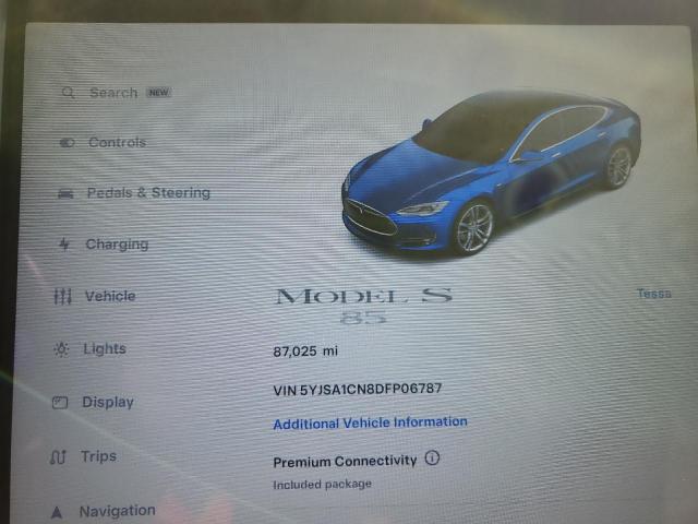 5YJSA1CN8DFP06787 - 2013 TESLA MODEL S Կապույտ լուսանկար 9