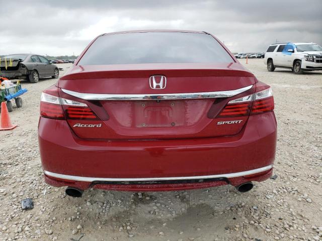 1HGCR2F66HA143181 - 2017 HONDA ACCORD SPORT RED photo 6