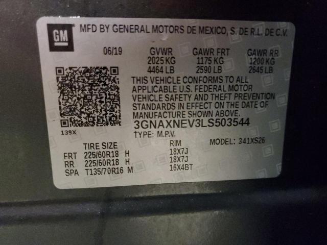 3GNAXNEV3LS503544 - 2020 CHEVROLET EQUINOX PREMIER GRAY photo 13