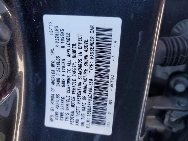 19UUA9F5XDA000658 - 2013 ACURA TL TECH CHARCOAL photo 12