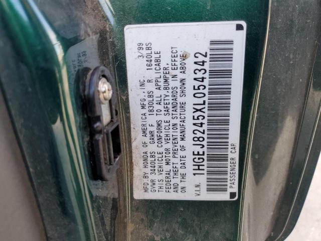 1HGEJ8245XL054342 - 1999 HONDA CIVIC EX GREEN photo 12