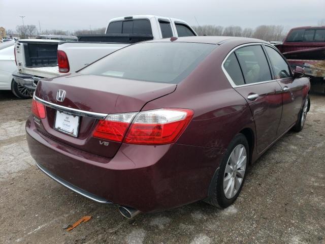 1HGCR3F87FA005198 - 2015 HONDA ACCORD EXL MAROON photo 3