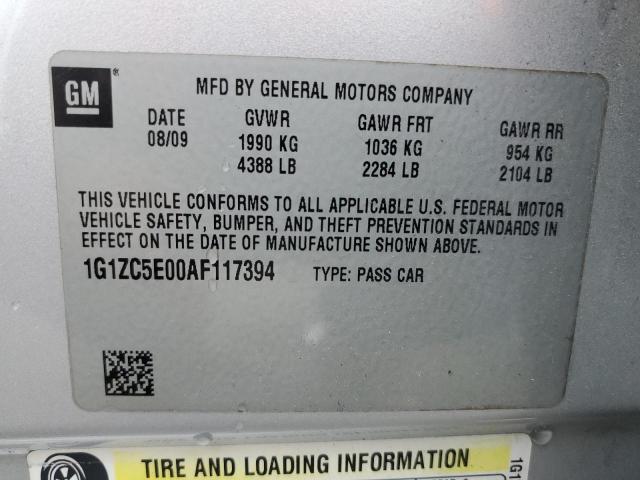 1G1ZC5E00AF117394 - 2010 CHEVROLET MALIBU 1LT 银色 照片 13