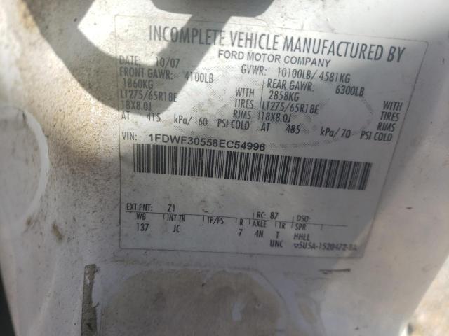 1FDWF30558EC54996 - 2008 FORD F350 SRW SUPER DUTY WHITE photo 12