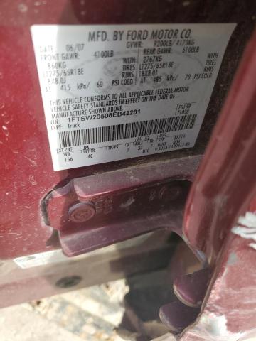 1FTSW20508EB42281 - 2008 FORD F250 SUPER DUTY MAROON photo 12