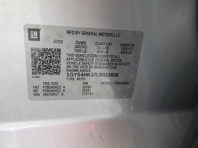 1GYS4HKJ7LR113858 - 2020 CADILLAC ESCALADE ESV LUXURY SILVER photo 13