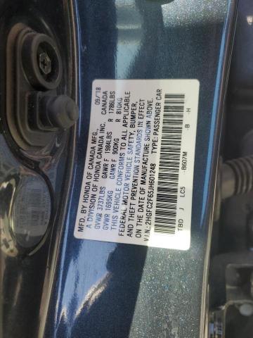 2HGFC2F65JH601248 - 2018 HONDA CIVIC LX GRAY photo 12