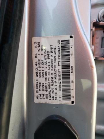 19UUA66276A013147 - 2006 ACURA 3.2 TL GRAY photo 12