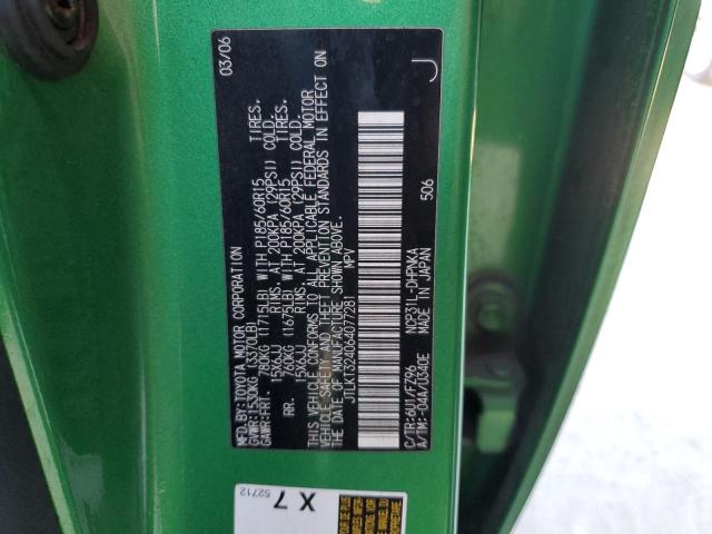 JTLKT324064077281 - 2006 TOYOTA SCION XB Yeşil fotoğraf 12