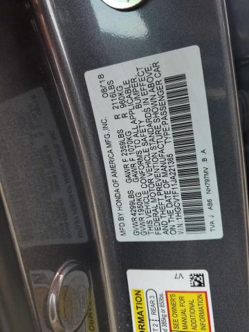 1HGCV1F11JA221365 - 2018 HONDA ACCORD LX CHARCOAL photo 12