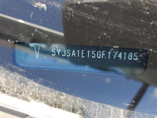 5YJSA1E15GF174185 - 2016 TESLA MODEL S Սպիտակ լուսանկար 12