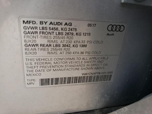 WA1CNAFY8J2017565 - 2018 AUDI Q5 PRESTIGE 银色 照片 13