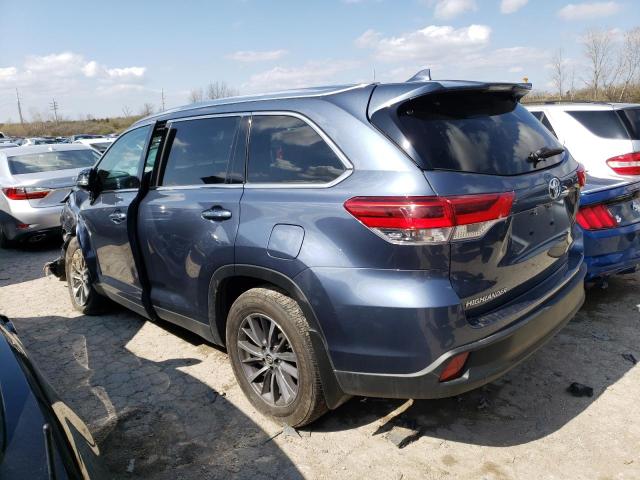 5TDJZRFH5KS998089 - 2019 TOYOTA HIGHLANDER SE BLUE photo 2