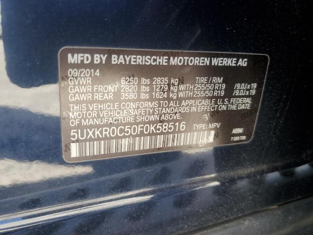 5UXKR0C50F0K58516 - 2015 BMW X5 XDRIVE35I BLUE photo 13