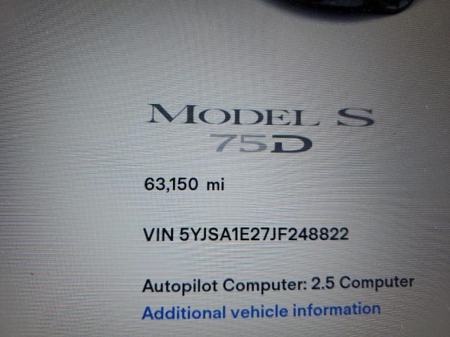 5YJSA1E27JF248822 - 2018 TESLA MODEL S Սև լուսանկար 9